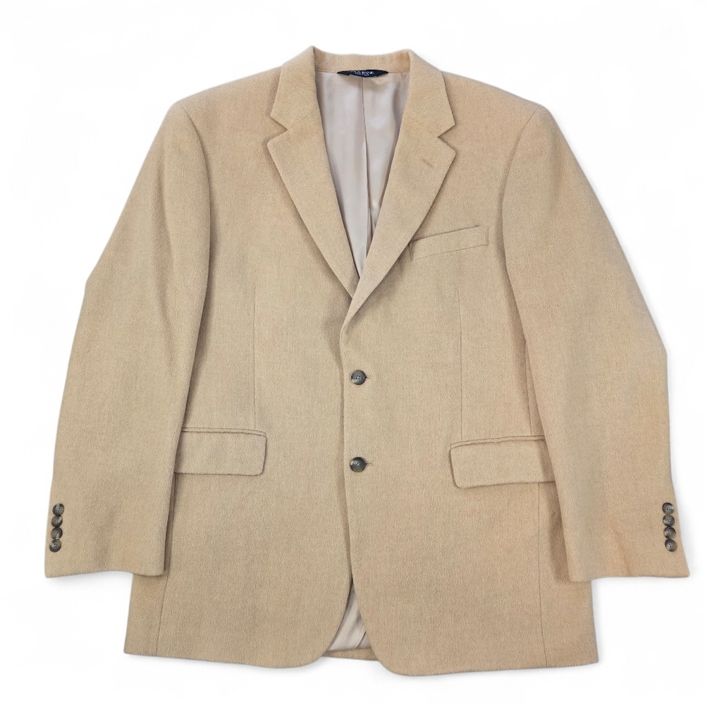 JOS A. BANK 100% Camel Hair Beige Sport Coat Blazer Men 42R Single Breasted
